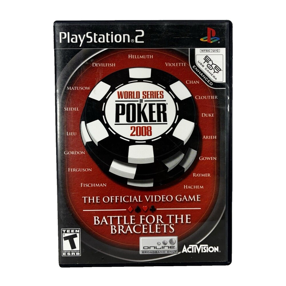 World Series of Poker 2008 Sony PlayStation 2 Black Label Complete with Manual